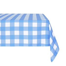 Poise3EHome Blue Checkered Square Tablecloth 50x50 Inch,Polyester SpillProof Blue and White Gingham Table Cloth Wrinkle Free Washable Plaid Table Cover for Kitchen, Dining and Outdoor Picnic