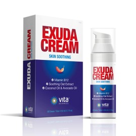 Vita Sciences Exuda Eczema Cream: Soothes Redness, Dryness, Itching & Rashes. Enriched with Vitamin B12 and Prebiotics for Healthier Skin. Use as Full Body Lotion for Dermatitis & Rosacea.