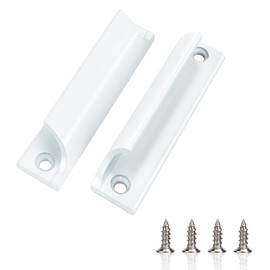 Balcony Door Pull Handle Patio Door Handle White Balcony Door Handle with Screws for Doors Windows Drawers Cabinet Doors Pack of 2