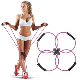 Pilates Reformer Resistance Band Kit - Resistance Tubes Set with Handles, Portable Pilates Reformer Bands, Fitness Accessories for Women&Man, Portable Home Workout Solution/Home Gym Equipment(PURPLE)