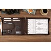Leather Business Checkbook Binder - 7 Ring Zippered Binder with