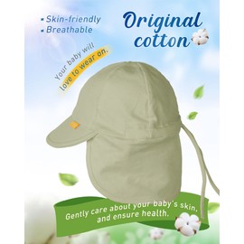 FURTALK Baby/Toddler Sun Hat, UPF 50+, UV Protection, Girls’ and Boys’ Summer Cap, Kids’ Beach Hat with Adjustable Chin Strap and Neck Flaps, Green