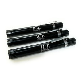 ICE Medical LED Nurses Penlight/Pentorch Pocket Torch Light Reusable with Pocket Clip for Pupil Exam Doctor Paramedic (Black, 3 x Penlights no case)