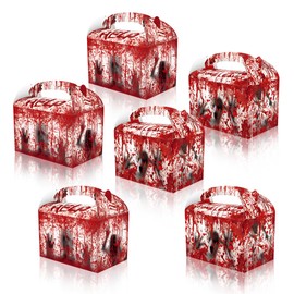 OUYANS 12Pcs Halloween Bloody Party Boxes,Spooky Blood Handprint Gift Boxes