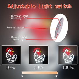 ASONGLIFE Muscular Rooster Neon Sign for Home Gym Decor, Bodybuilding Chicken Led Sign for Workout Trainer Room, Farmhouse,Wall Décor,Sports Room, Party, Bar,Fitness Club Decoration