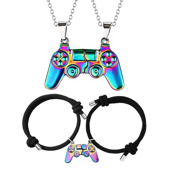 Magnetic Game Controller Necklace for Couples, Matching Necklace for Best