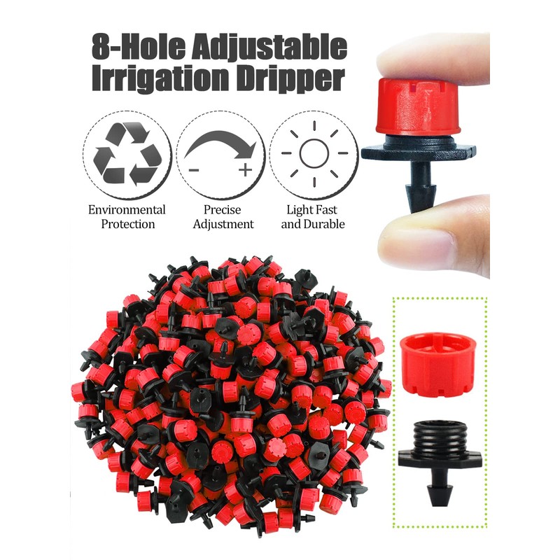 Pack of 400 Irrigation Droppers, EBANKU 1/4 Inch Irrigation Sprinkler