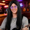 ESUNO Black Rocker Wig Long Black Wig Rock Star Costumes