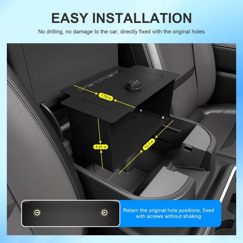 SZYANG Center Console Safe Organizer Compatible with 2023-2025 Chevy Silverado