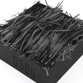 TXXATX 550g Shredded Tissue Paper for Gift Boxes Black Tissue Paper Shredded Soft Shredded Paper for Hampers Packaging Filler Hamper Gift Box Decoration Basket Stuffing Party Wedding Festival