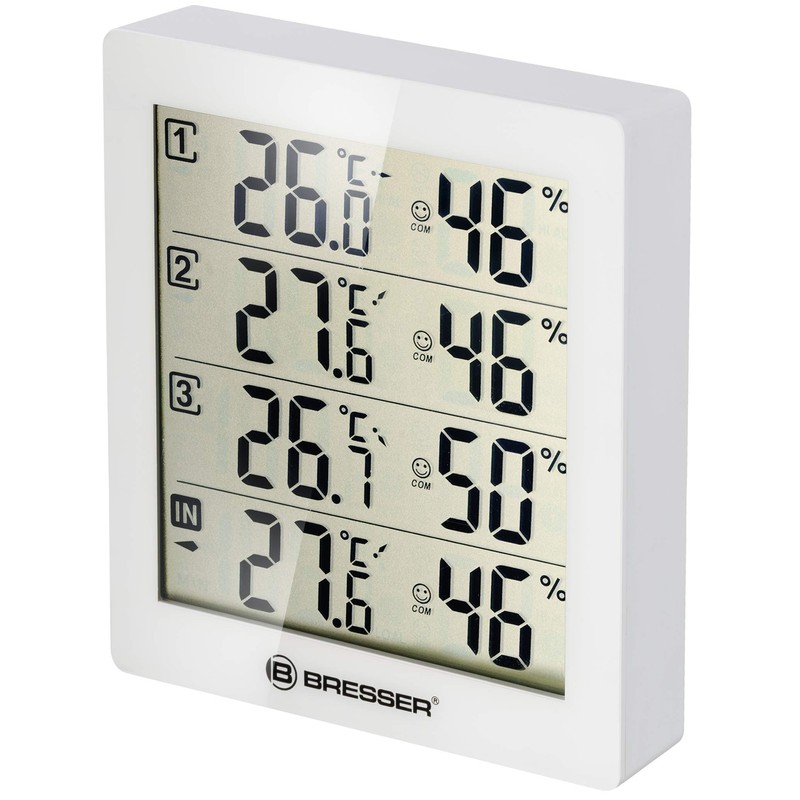 Bresser Temeo Hygro Quadro Thermometer with 3 Outdoor Sensors
