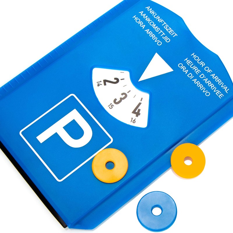 Com-four ® parking disc with ice scraper, rubber lip, shopping