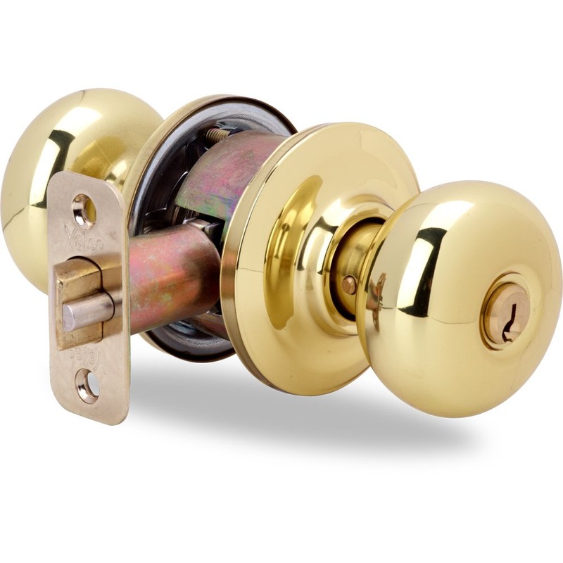 Yale Security D3406301 YH Collection Cambridge Knob in Polished Brass