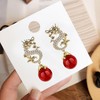 Peasimy Chinese Style Dragon Stud Earrings for Women Girls Vintage