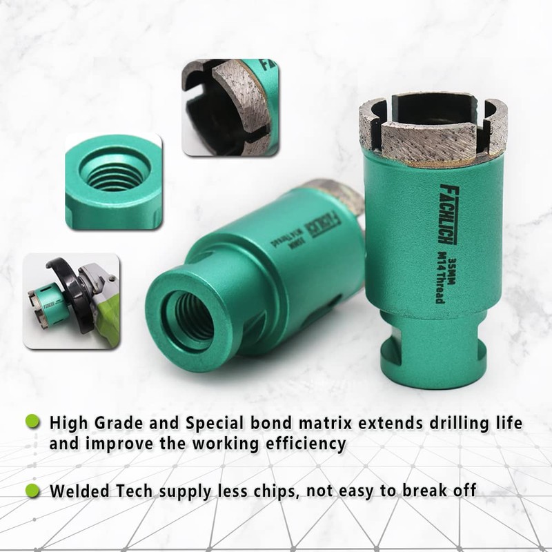 FACHLICH Diamond Core Drill Bit 45mm Granite Hole Saw Wet