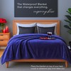 Waterproof Blanket King Size (Indigo, 82x82") Absorbent, Leakproof Fleece Protector