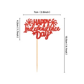 Ercadio - Paquete de 24 adornos para cupcakes con diseño de estrella de Estados Unidos, diseño patriótico de Estados Unidos, para el 4 de julio, Día de la Independencia Nacional Americana, decoración de pasteles, decoración de pasteles