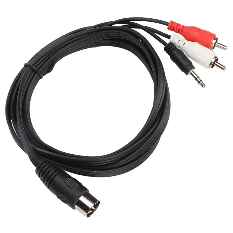 DIN 8 Pin to 3.5mm 2 RCA Cable Male to