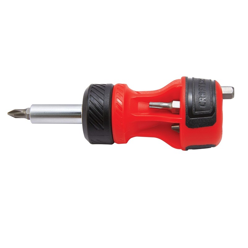 CRAFTSMAN Ratcheting Screwdriver, Stubby Push-n-Pick Set with Multi-Bits, 8 Piece