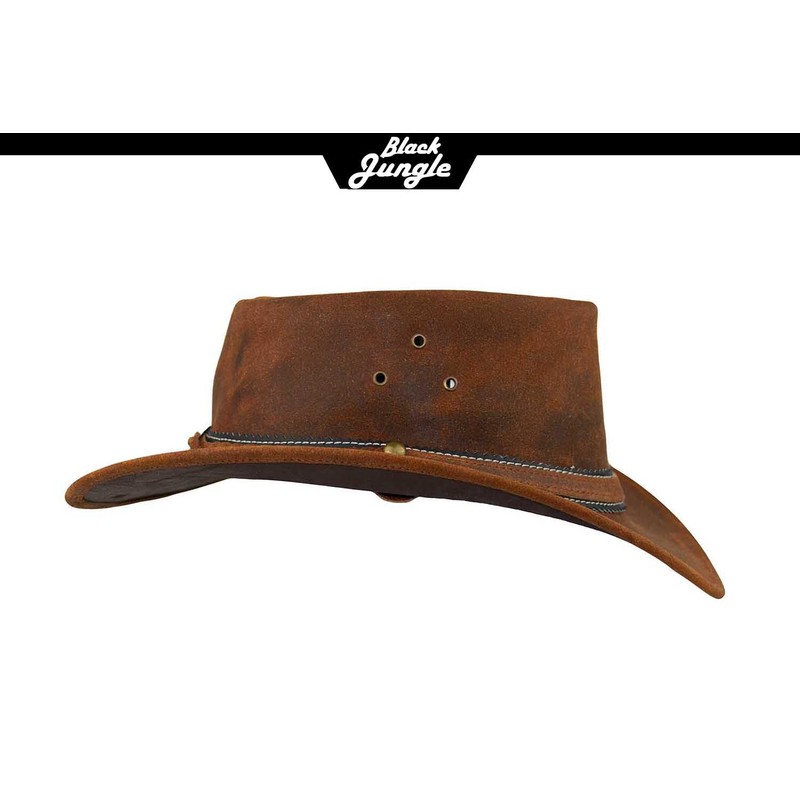 Black Jungle Dayton Leather Western Hat Australia Cowboy Hat, ochre