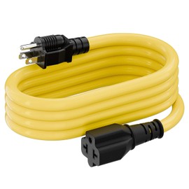 Four-in-One 12AWG Heavy Duty 15 Amp Household AC Plug to 20 Amp T Blade Adapter Cable,5-15P to 5-20R/ 6-15R/6-20R, 4 in 1 AC Power Adapter,15A 125V to 20A 250V 15A 125V to 20A 250V Adapter Cable, 6FT