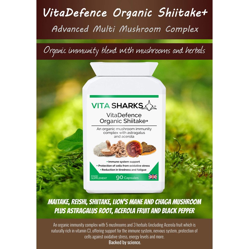 VitaDefence High Strength Vegan Mushroom+ Complex | Potent Organic 'Shroom