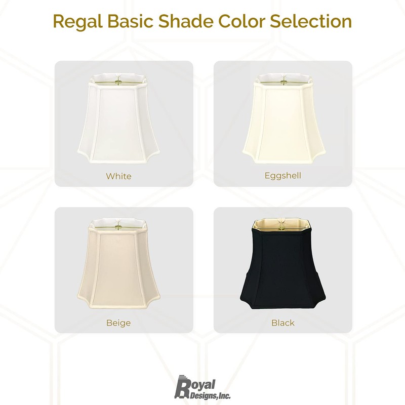 Royal Designs Rectangle Inverted Cut Corner Lamp Shade, Black, (4.25