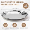 Lounsweer 8 Packs Round Silver Mirror Decorative Tray 10 Inch