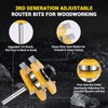 Junreox 2PCS Tongue and Groove Router Bit Set, 3rd Gen.