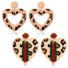 Leopard Earrings Beaded Dangle Earrings for Women Bohemia Square Heart
