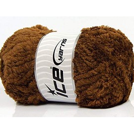 Panda Fuzzy Plush Yarn 100 Gram, 87 Yards - Brown