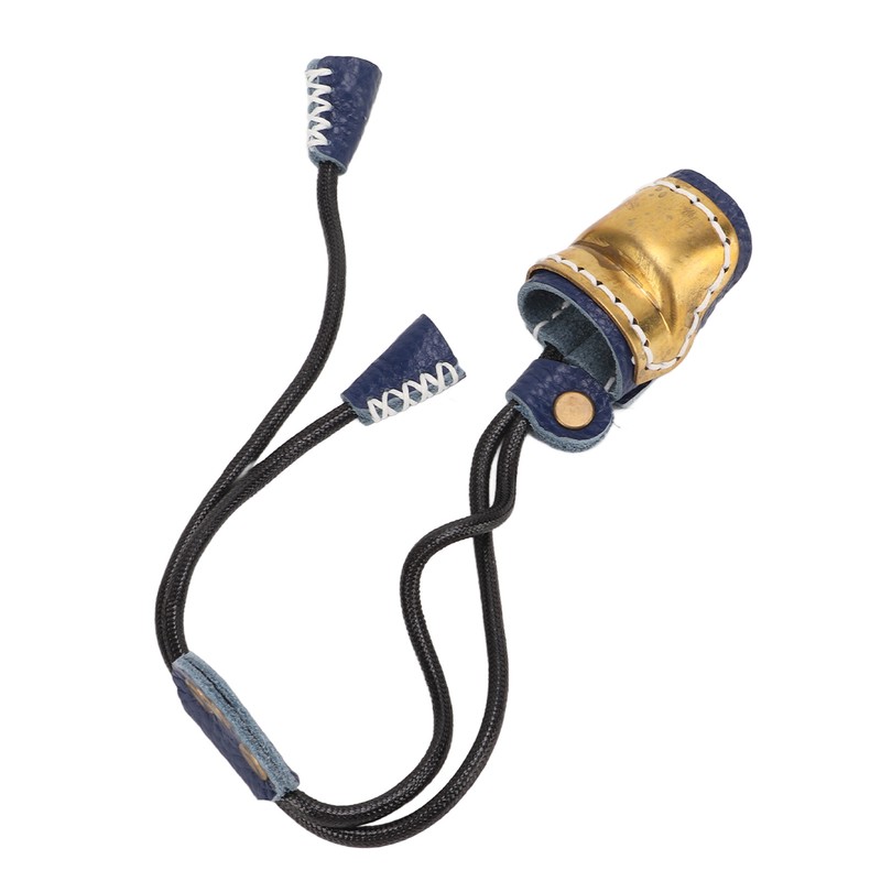 Archery Thumb Protector Regulable Design Safety Rope Brass Cowhide Material
