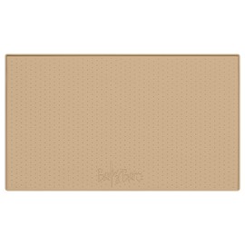 BarksBar Waterproof Pet Feeding Placemat - Silicone Mat for Food and Water Bowls or Dispensers, BPA-free, Dishwasher Safe (Small - 19.5 x 12.25, Taupe)