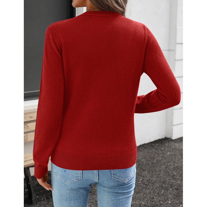 Rapbin Womens Christmas Jumpers Crew Neck Tops Long Sleeve Sweaters