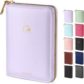 Forvencer Funda Para Pasaporte Con Cierre De Cremallera Seguro, Cartera Premium Para Pasaporte De Viaje, Bonita Funda Para Tarjetas Con Bloqueo Rfid, Accesorios De Viaje Impermeables Para Mujer.