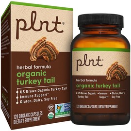 plnt Organic Turkey Tail - Mushroom Herbal Formula for Immune Support (120 Organic Capsules)