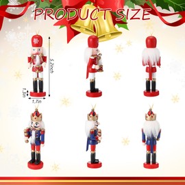 Jetec 10 Pcs Christmas Nutcracker Ornaments Wooden Nutcracker Hanging Decorations 5 Inch Tall Nutcracker Figures Nutcracker Christmas Decorations Nutcracker Soldiers (Music Style)