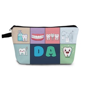 YULUENZE DA Present DA Cosmetic Bag Dental Assitant Organizer Bag with Zipper Appreciation Present for Dental Assistant Dental Hygienists Women
