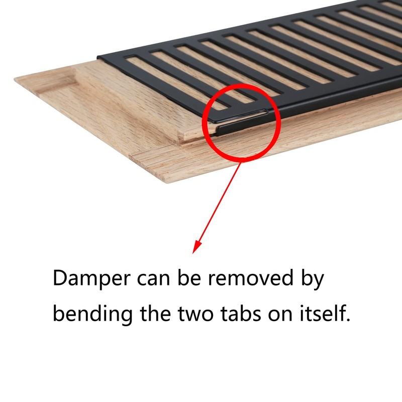 Hardwood White Oak Floor Register, Drop in Vent Cover, 4x10