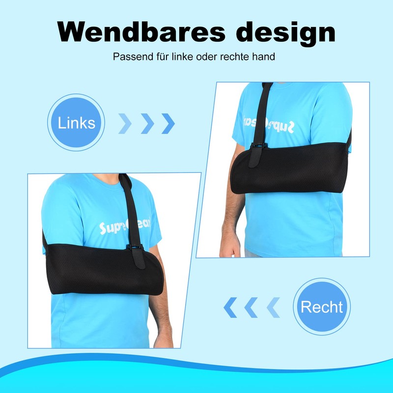supregear Arm Sling, Lightweight Adjustable Mesh Shoulder Immobiliser Rotator Cuff