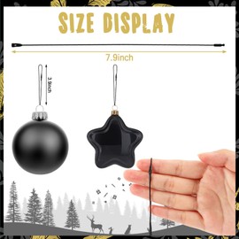 JUNEBRUSHS 600Pcs Christmas Ornament Hangers String, Ornament Hangers with Snap Ornament String for Christmas Tree Holiday Party Hanging Decorations Ropes Easy and Fast Locking