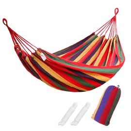 FORYNXHWIN Cotton Hammock - 190x150cm Outdoor Camping Portable Hammock with Travel Bag, Thickened Durable Canvas Fabric, Supports 200kg, Perfect for Garden, Camping, Patio, Balcony, and Indoor
