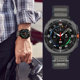 Wizvv Rugged Nylon Alpine Loop Band Compatible with Galaxy Watch Ultra 47mm, Fabric Nylon Sport Wristband Replacement Strap C-hook Adjustable Solo Loop Compatible for Galaxy Watch 7 Ultra Trail Band