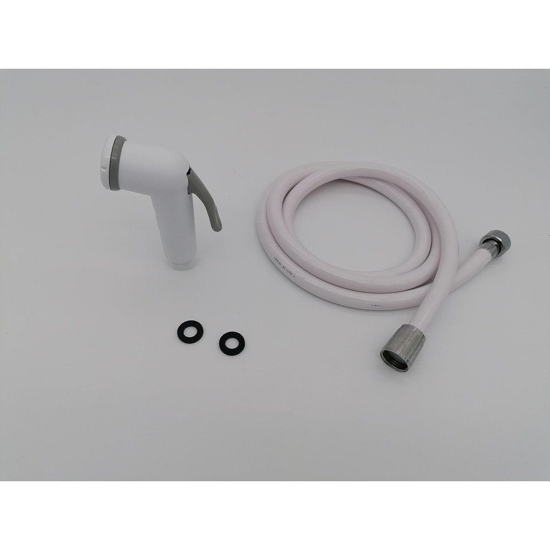CR-MOESANCO® White and Grey Push Button Shower Kit with Flexible