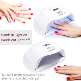 UV Led Nail Lamp Nail Dryer Led Lamp for Gel Nails Polish Curing Light with Auto Sensor 4 Timer 10/30/60/99S White
