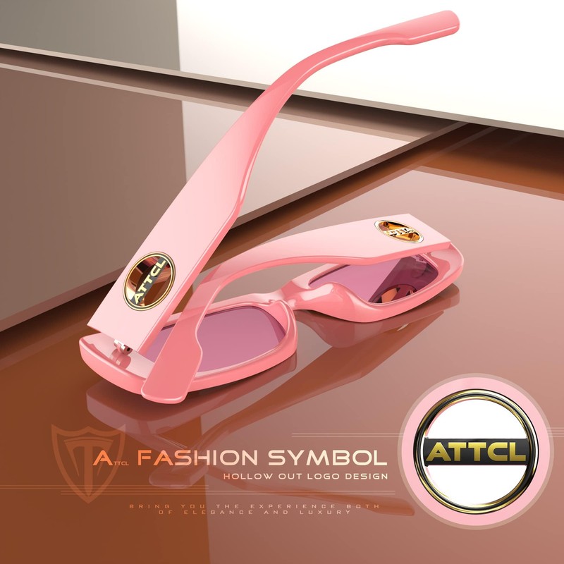 ATTCL Polarised Women's Rectangular Frame Sunglasses Trendy Chunky Sunglasses with