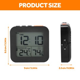 Bathroom Clock, Digital Shower Clock with Large LED Clear Display, Digital Shower Clock Monitors Temperature in C/F Temperature, and Indoor Relative Humidity Waterproof Clock for Shower Cooking