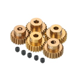 sourcing map 5Pcs RC 48DP Motor Pinion Gear 3.175mm Shaft 22T/23T/24T/25T/26T Hardened Pinion Gears Aluminum for 1/10 1/12 RC Model Car, RC Motor