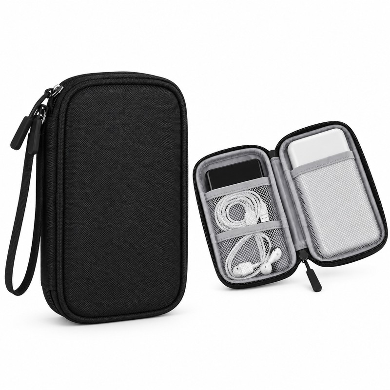 Travel Cable Organizer Bag for Electronics – Water-Resistant Oxford Storage