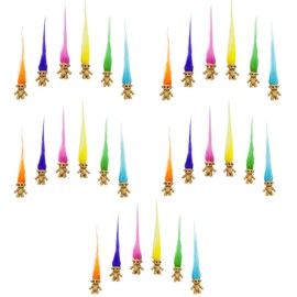 Yintlilocn 30pcs Long-haired Lucky Mini Troll Dolls, Assorted Hair Colors, 0.78" Bodies, 2" Hair. Cake Toppers, Action Figures, School Project, Arts and Crafts, Party Favors